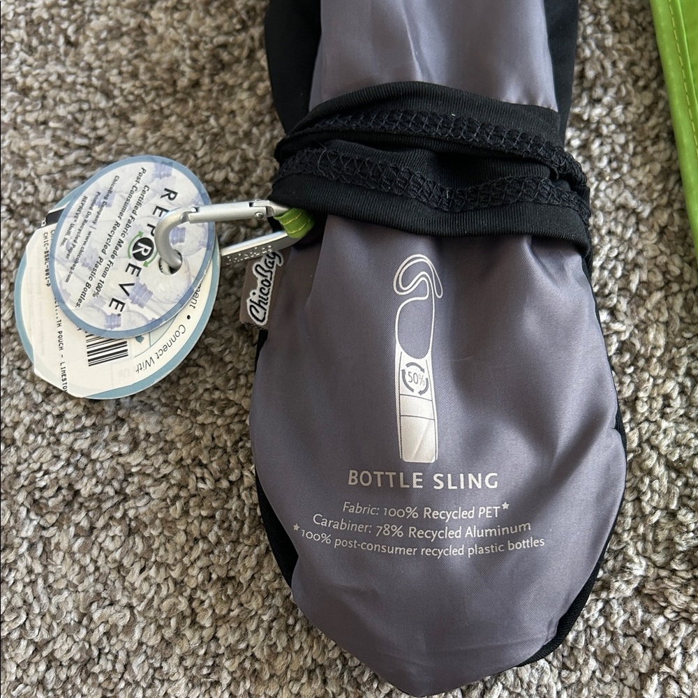 ChicoBag Bottle Sling with Lime Green Strap and Black Pouch - Picture 5 of 7